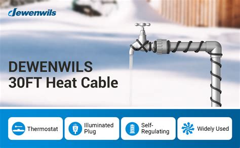 automatic electric water pipe heating cable for heating cat box|DEWENWILS 30FT Self Regulating Pipe Heat Cable, .